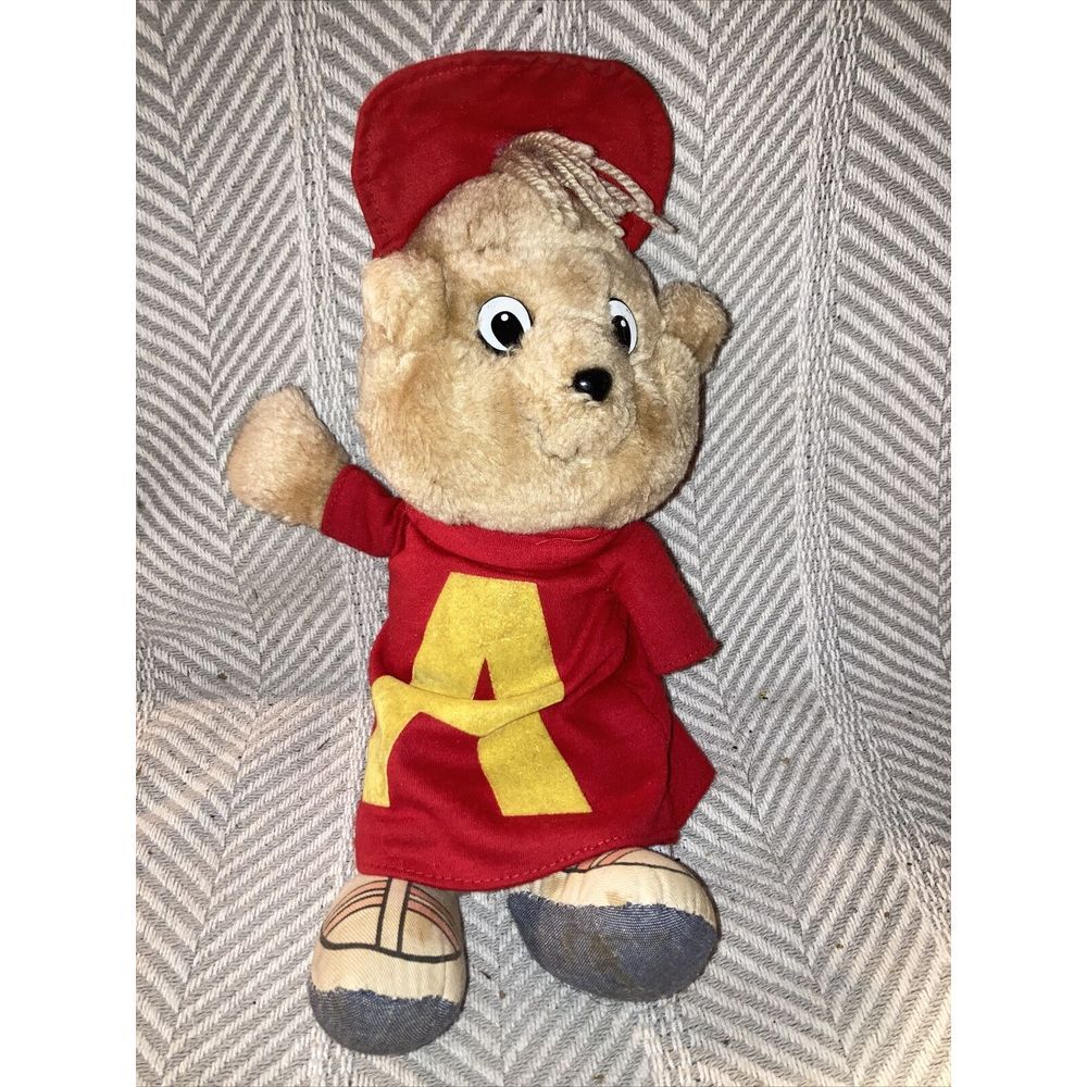 Vintage 1983 Alvin And The Chipmunks Alvin‎ Doll Plush Stuffed Animal Red P3